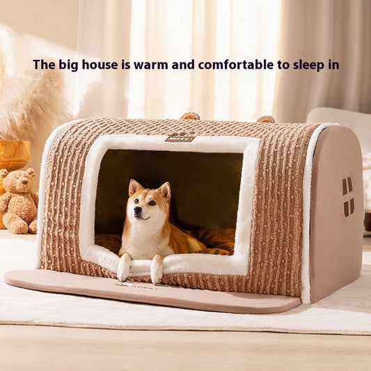 KFX-7699773 Warm Three-Dimensional Dog Nest in Houndstooth Patterns - Small to Extra Large Sizes Available