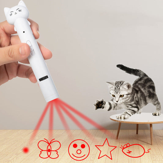 KFX-7700541 USB Rechargeable Infrared Cat Laser Light with Multiple Functions and Feather Accessory