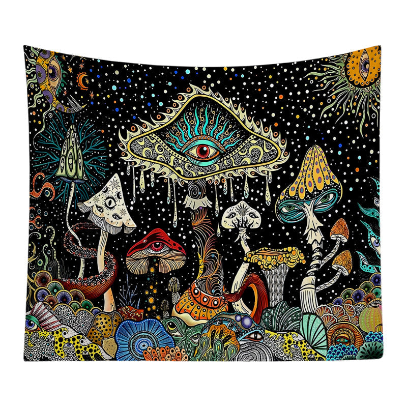 KFX-7702333 Starry Mushroom Geometric Abstract Polyester Tapestry - European Style, Machine Washable, Multiple Sizes Available
