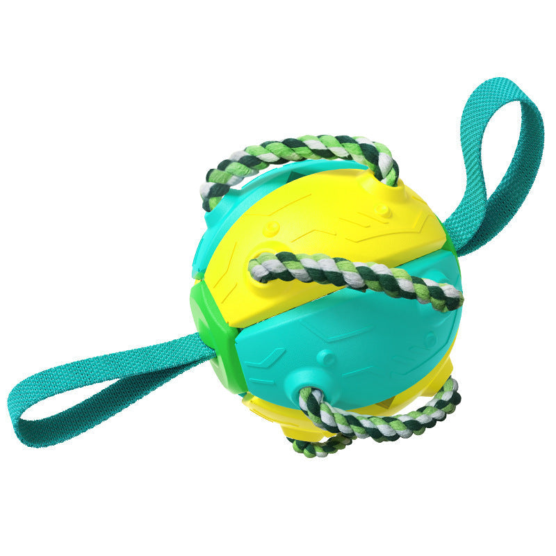 KFX-7702973 Interactive Dog Toy with Chewing Ropes and Flying Saucer Ball for Small to Medium Dogs