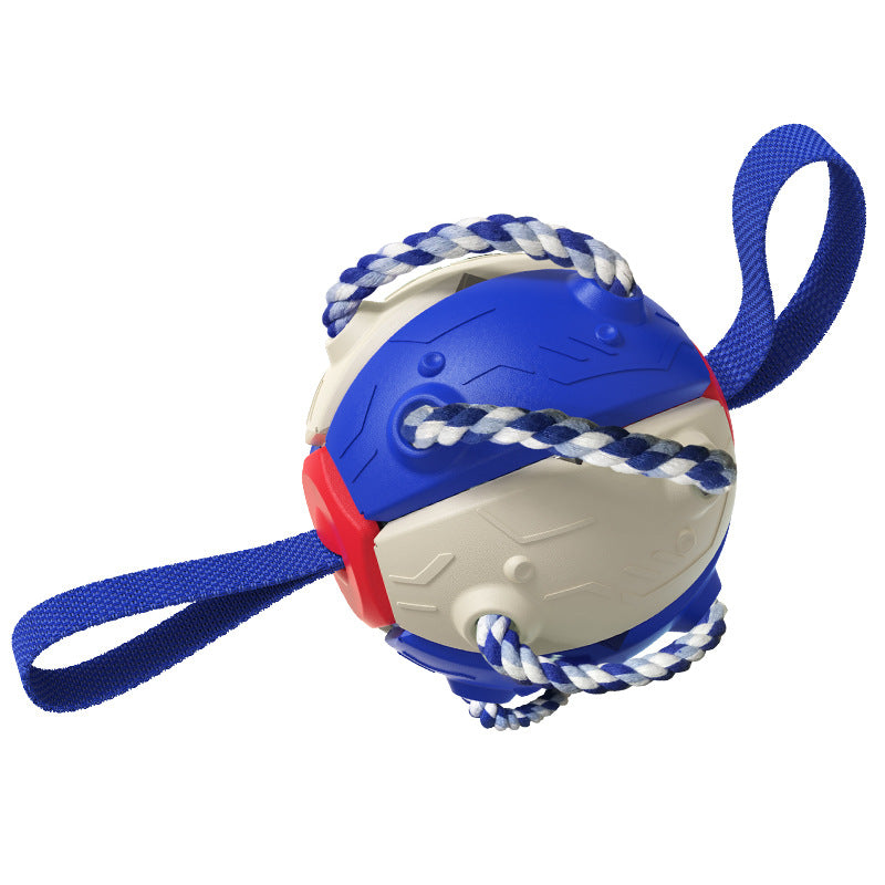 KFX-7702973 Interactive Dog Toy with Chewing Ropes and Flying Saucer Ball for Small to Medium Dogs