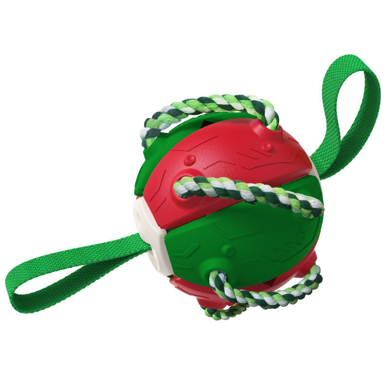 KFX-7702973 Interactive Dog Toy with Chewing Ropes and Flying Saucer Ball for Small to Medium Dogs