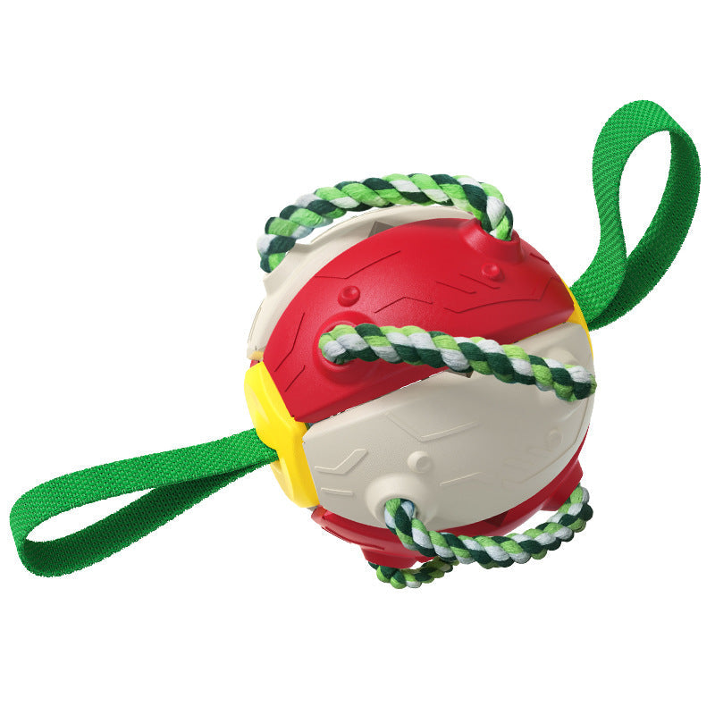 KFX-7702973 Interactive Dog Toy with Chewing Ropes and Flying Saucer Ball for Small to Medium Dogs