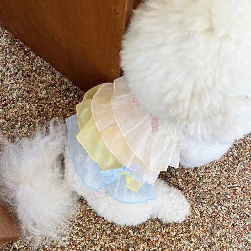 KFX-7703101 Breathable Multi-Layer Summer Skirt for Dogs and Cats, Soft Coral Fleece