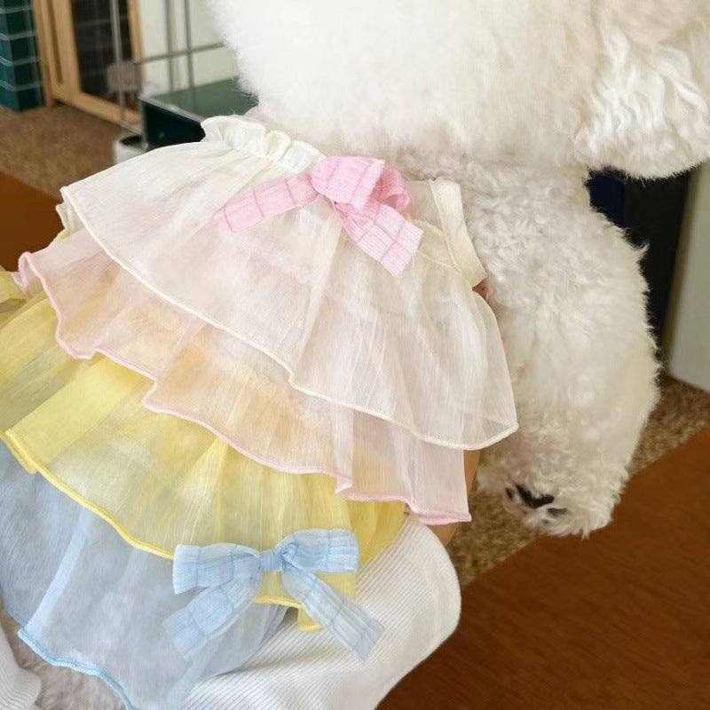 KFX-7703101 Breathable Multi-Layer Summer Skirt for Dogs and Cats, Soft Coral Fleece