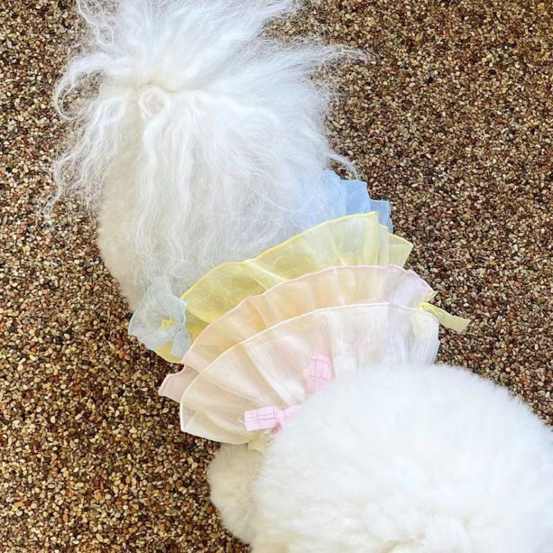 KFX-7703101 Breathable Multi-Layer Summer Skirt for Dogs and Cats, Soft Coral Fleece