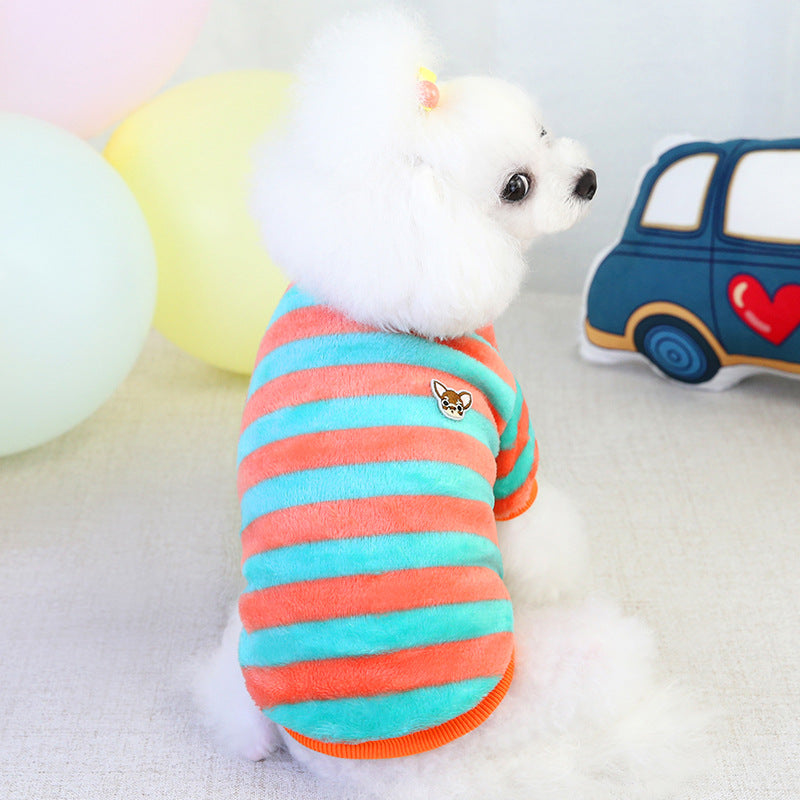 KFX-7703869 Cozy Rainbow Fleece Winter Clothing for Cats & Small Pets