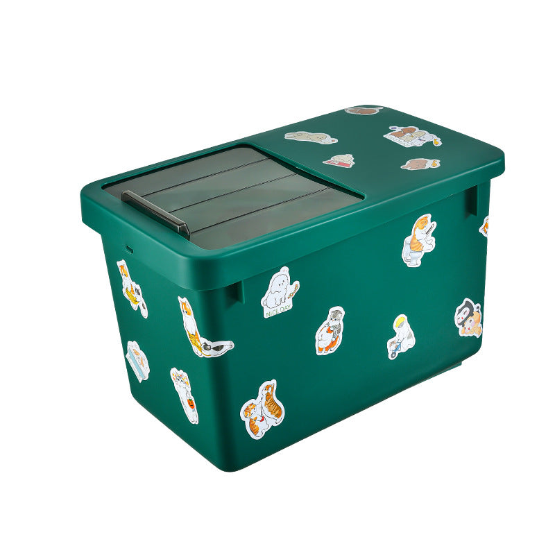 KFX-7705149 Pet Food Storage Bucket - 13L, Cardamom Green & Ocean Blue Options with Stickers
