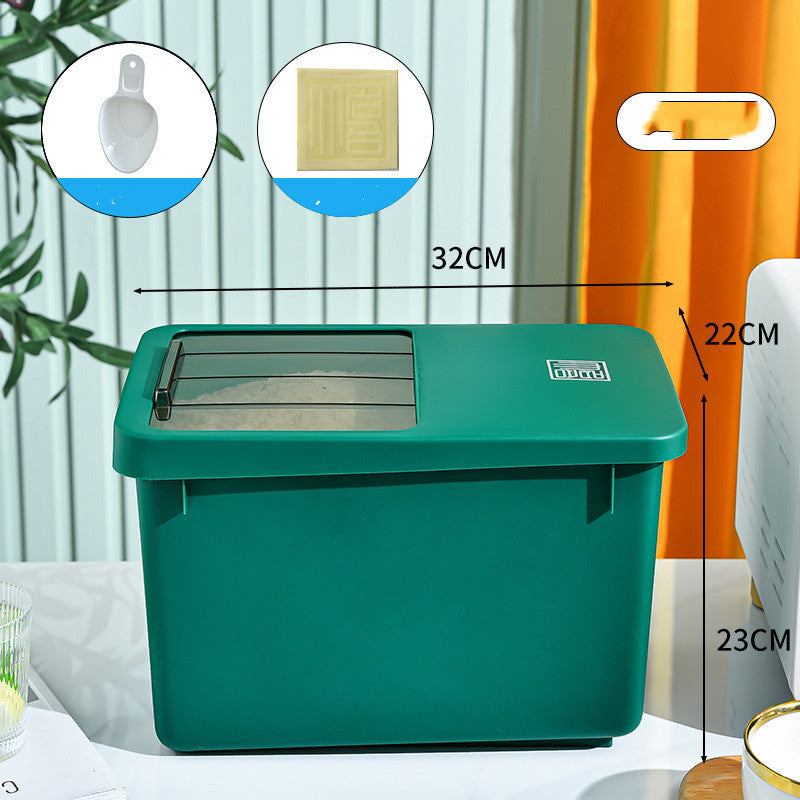 KFX-7705149 Pet Food Storage Bucket - 13L, Cardamom Green & Ocean Blue Options with Stickers