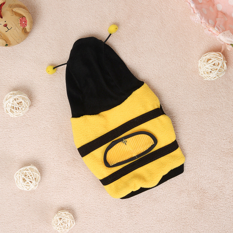 KFX-7705661 Fleece Transformation Teddy Dog Clothes in Yellow Bee - Size 6 to 18