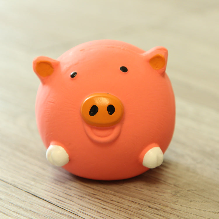 KFX-7706301 Natural Latex Dog Toy - Sound Resistant for Teeth Grinding, Cow, Chick & Pig Designs, 7.5cm Diameter, 9.5cm Height