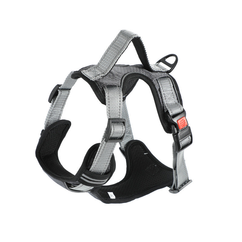 KFX-7710525 Adjustable Dog Chest Strap with Hand-Holding Rope in Multiple Colors