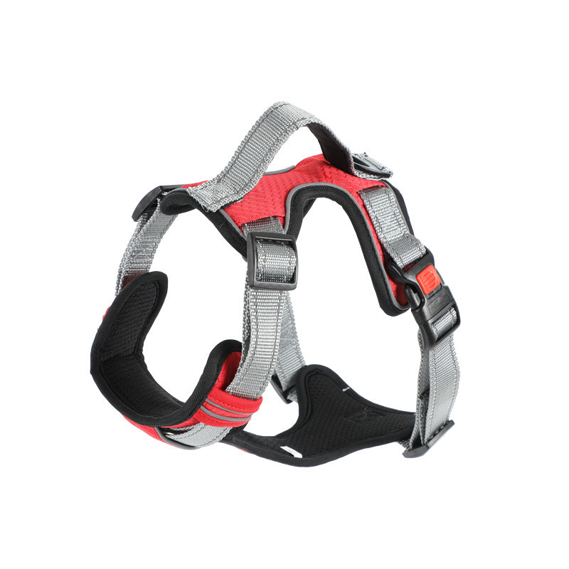 KFX-7710525 Adjustable Dog Chest Strap with Hand-Holding Rope in Multiple Colors