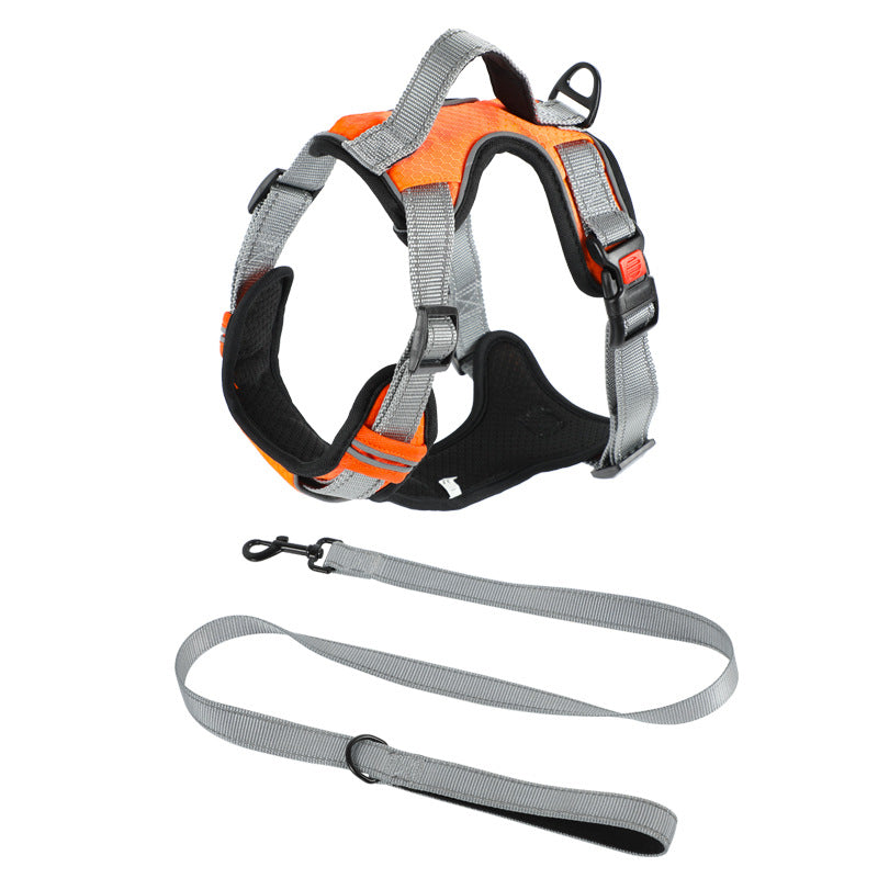 KFX-7710525 Adjustable Dog Chest Strap with Hand-Holding Rope in Multiple Colors
