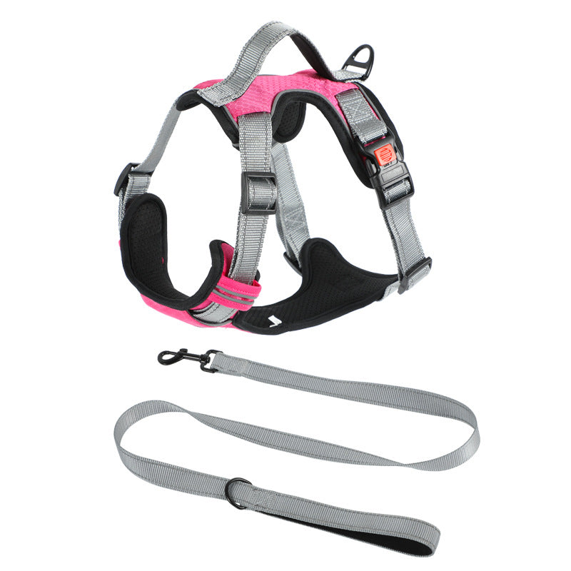 KFX-7710525 Adjustable Dog Chest Strap with Hand-Holding Rope in Multiple Colors