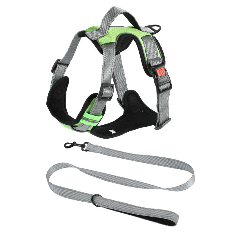 KFX-7710525 Adjustable Dog Chest Strap with Hand-Holding Rope in Multiple Colors