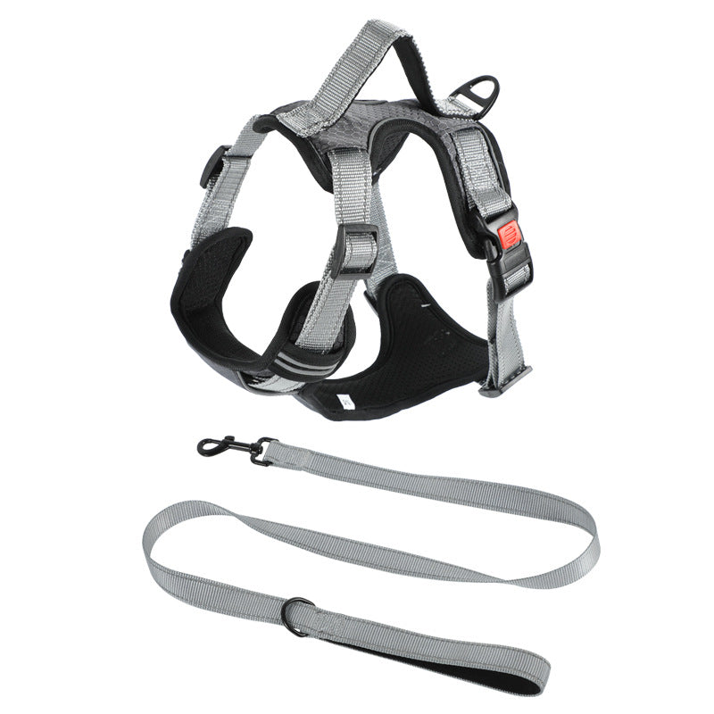 KFX-7710525 Adjustable Dog Chest Strap with Hand-Holding Rope in Multiple Colors