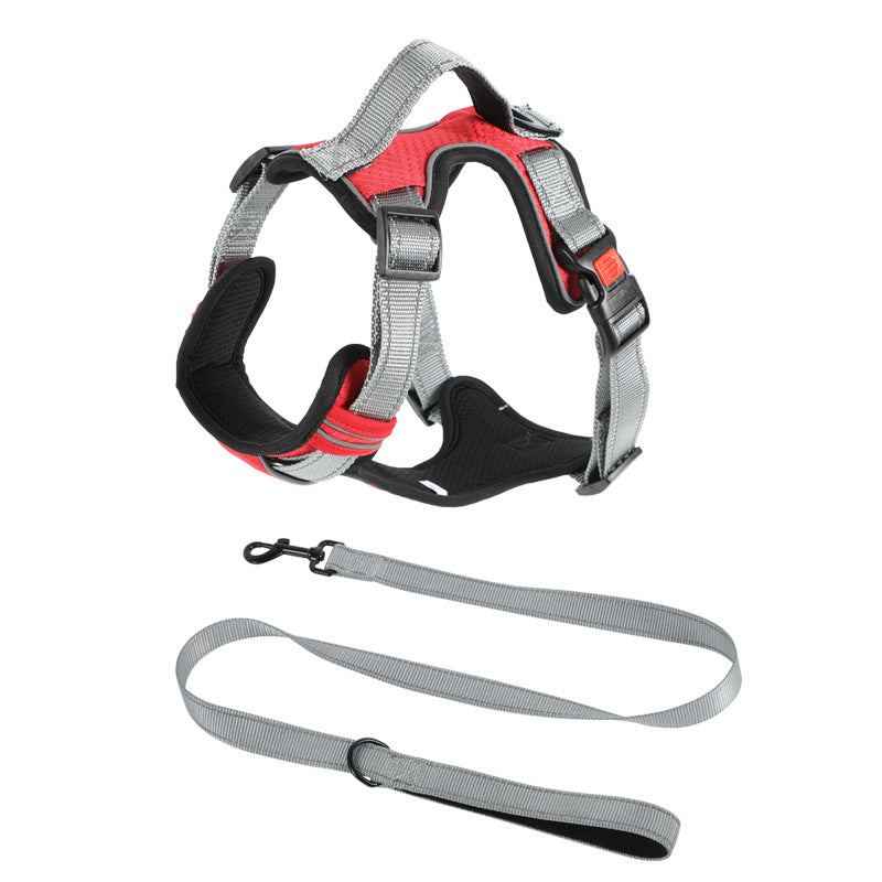 KFX-7710525 Adjustable Dog Chest Strap with Hand-Holding Rope in Multiple Colors