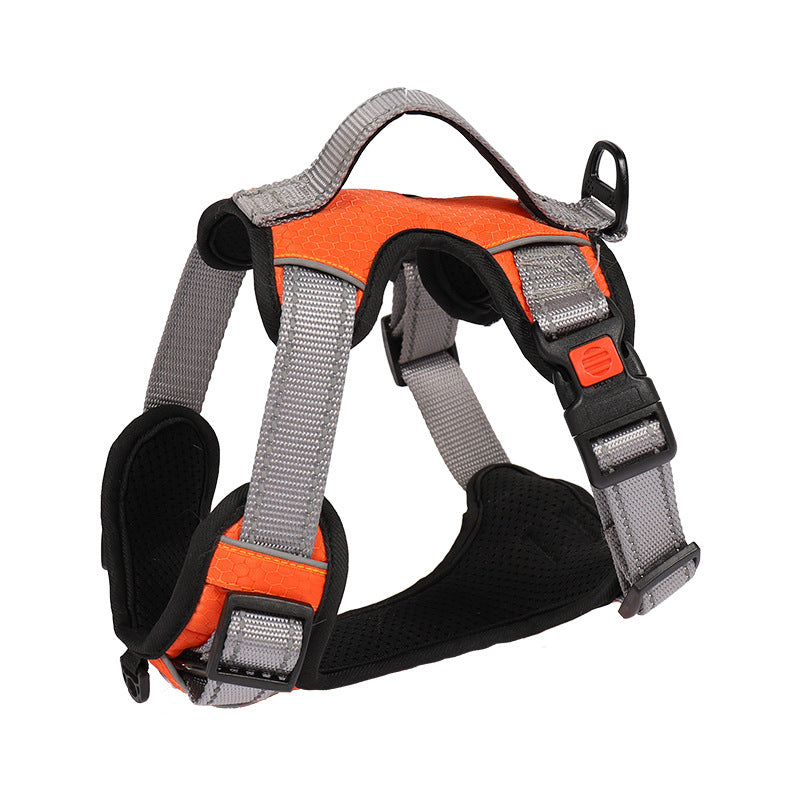 KFX-7710525 Adjustable Dog Chest Strap with Hand-Holding Rope in Multiple Colors