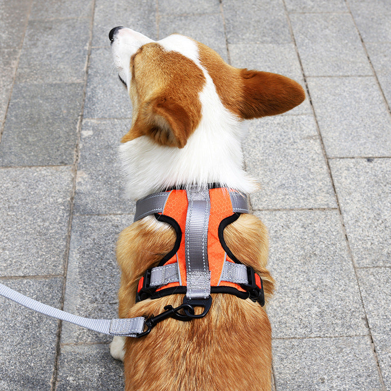 KFX-7710525 Adjustable Dog Chest Strap with Hand-Holding Rope in Multiple Colors