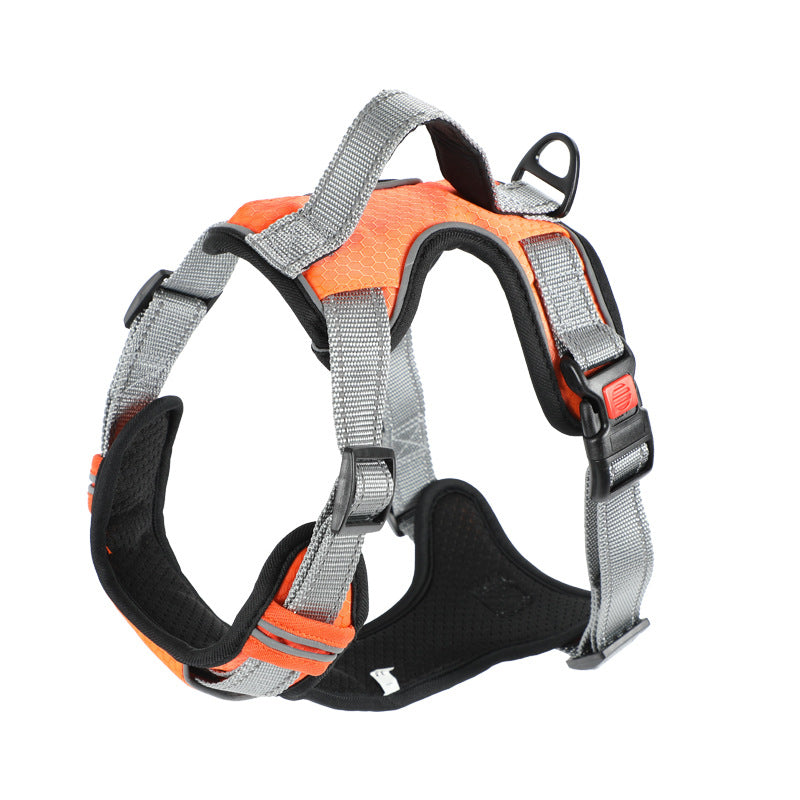 KFX-7710525 Adjustable Dog Chest Strap with Hand-Holding Rope in Multiple Colors