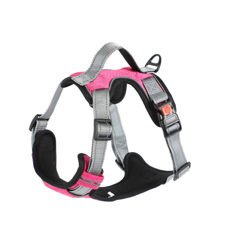 KFX-7710525 Adjustable Dog Chest Strap with Hand-Holding Rope in Multiple Colors