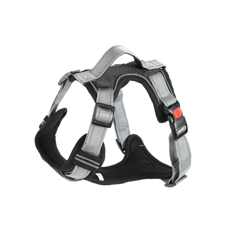 KFX-7710525 Adjustable Dog Chest Strap with Hand-Holding Rope in Multiple Colors