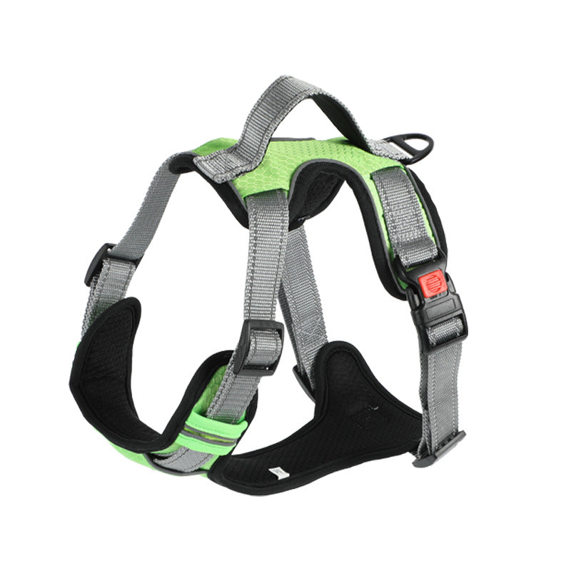 KFX-7710525 Adjustable Dog Chest Strap with Hand-Holding Rope in Multiple Colors