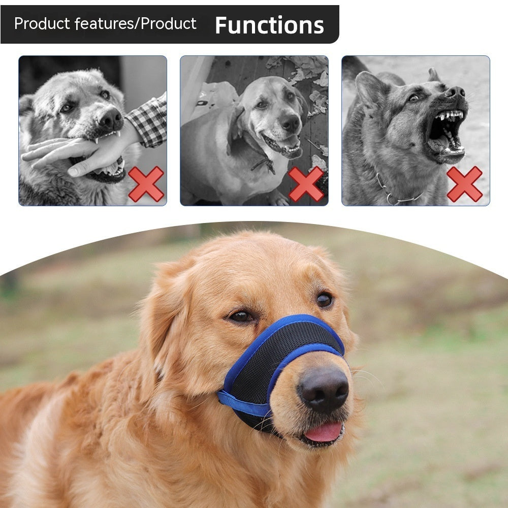 KFX-7710909 Breathable Mesh Dog Muzzle - Anti-Bite, Anti-Bark, Available in Multiple Sizes and Colors