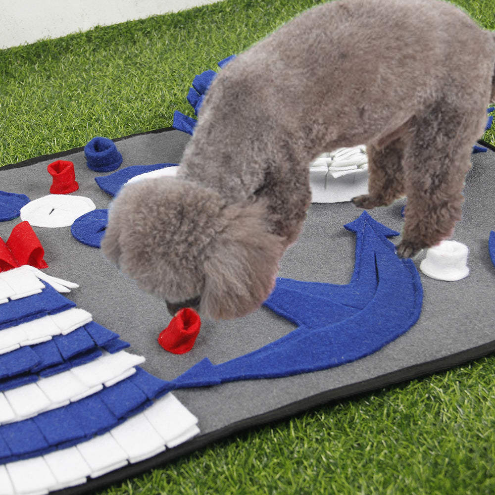 KFX-7712061 Anti-Choking Dog Snuffle Mat for Slow Feeding and Nosework Training, Blue, 50x70cm