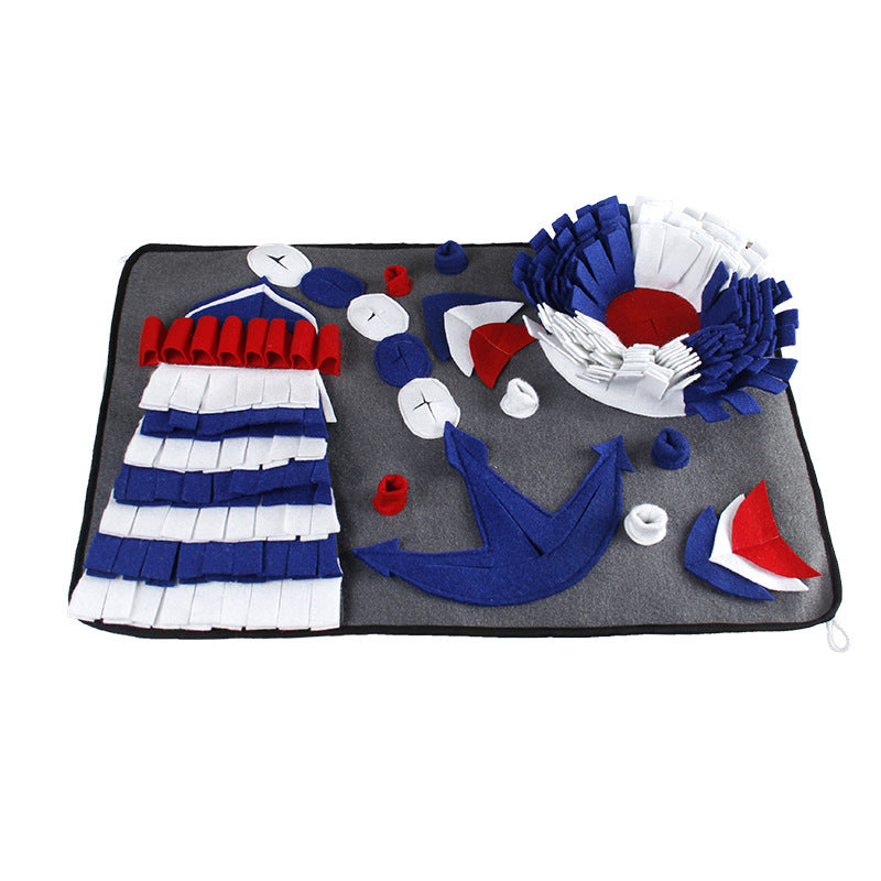 KFX-7712061 Anti-Choking Dog Snuffle Mat for Slow Feeding and Nosework Training, Blue, 50x70cm