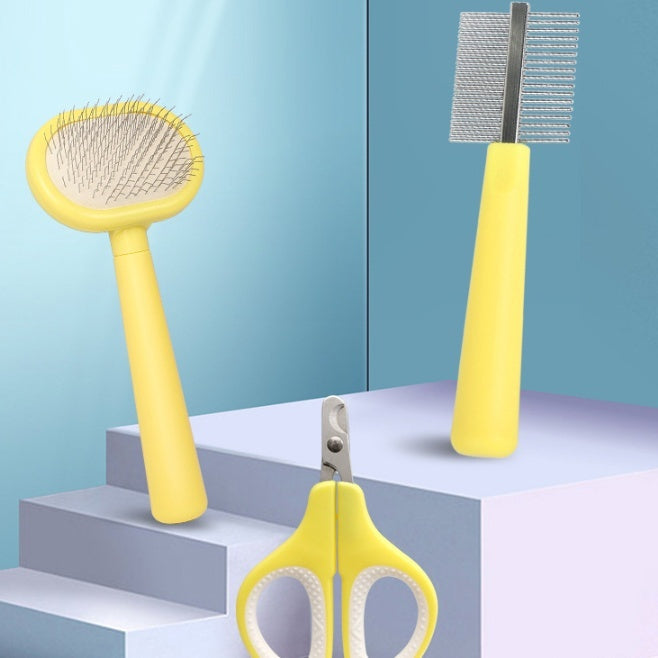 KFX-7712829 Fluffy Nail Scissors Comb for Cats and Dogs – Set of 3 Plastic Combs