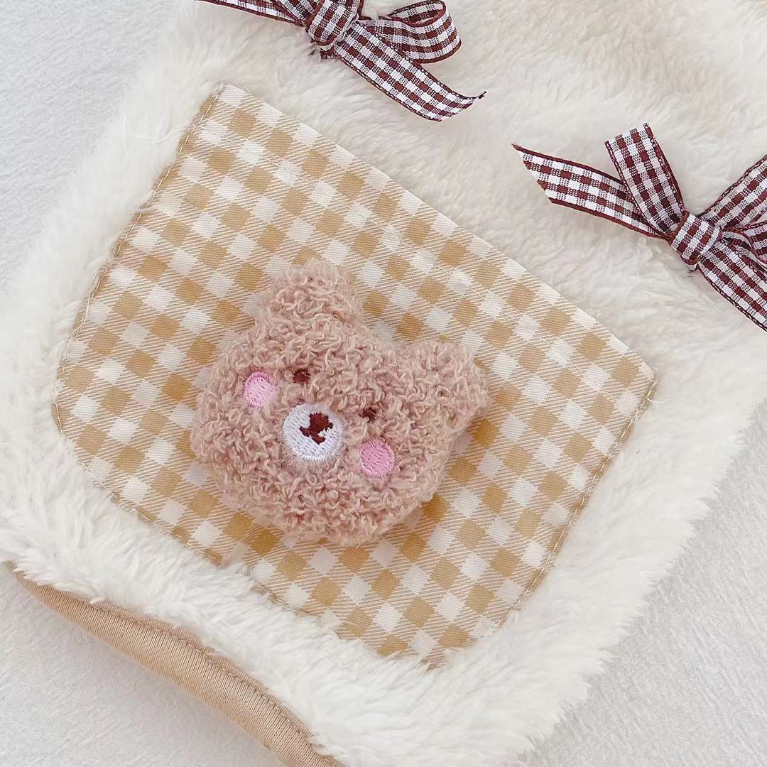 KFX-7717565 Cute Japanese and Korean Style Thickened Teddy Bichon Vest for Pets in Beige with Bow