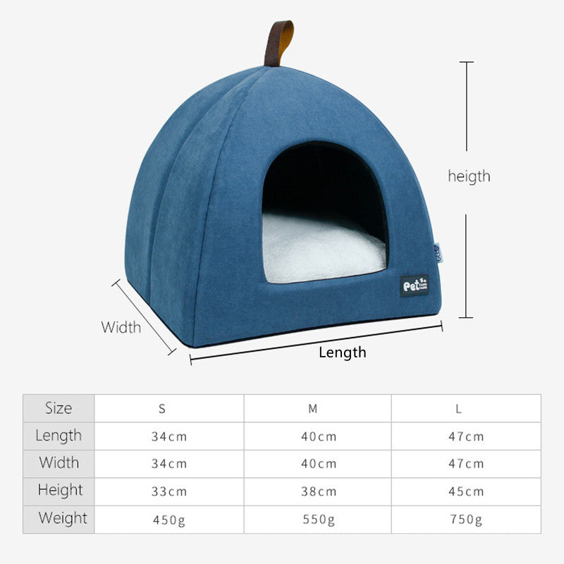 KFX-7721021 Warm Velvet Pet Kennel for Cats and Dogs - Comfortable, Breathable, and Moisture-Proof