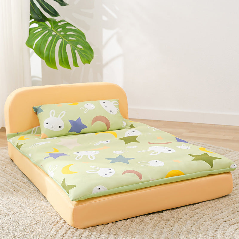 KFX-7721405 Comfortable Removable Sponge Pet Bed for Dogs and Cats - Sizes S, M, L with Soft Peach Skin Fabric