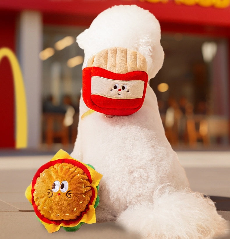 KFX-7722429 Cartoon Hamburger Design Adjustable Vest & Leash Set for Cats and Dogs with Backpack