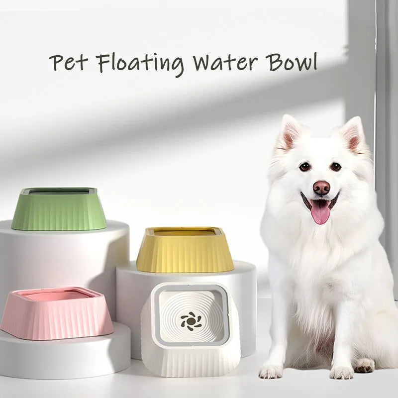 KFX-7722941 Floating Pet Water Bowl with Anti-Tip Design and Large Capacity for Dogs and Cats