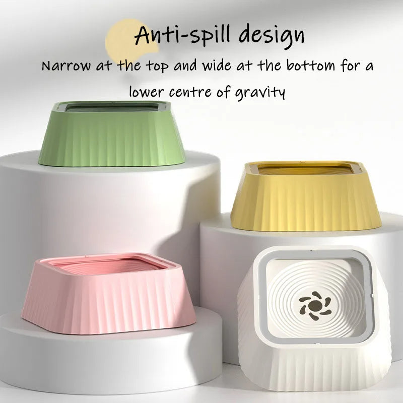 KFX-7722941 Floating Pet Water Bowl with Anti-Tip Design and Large Capacity for Dogs and Cats