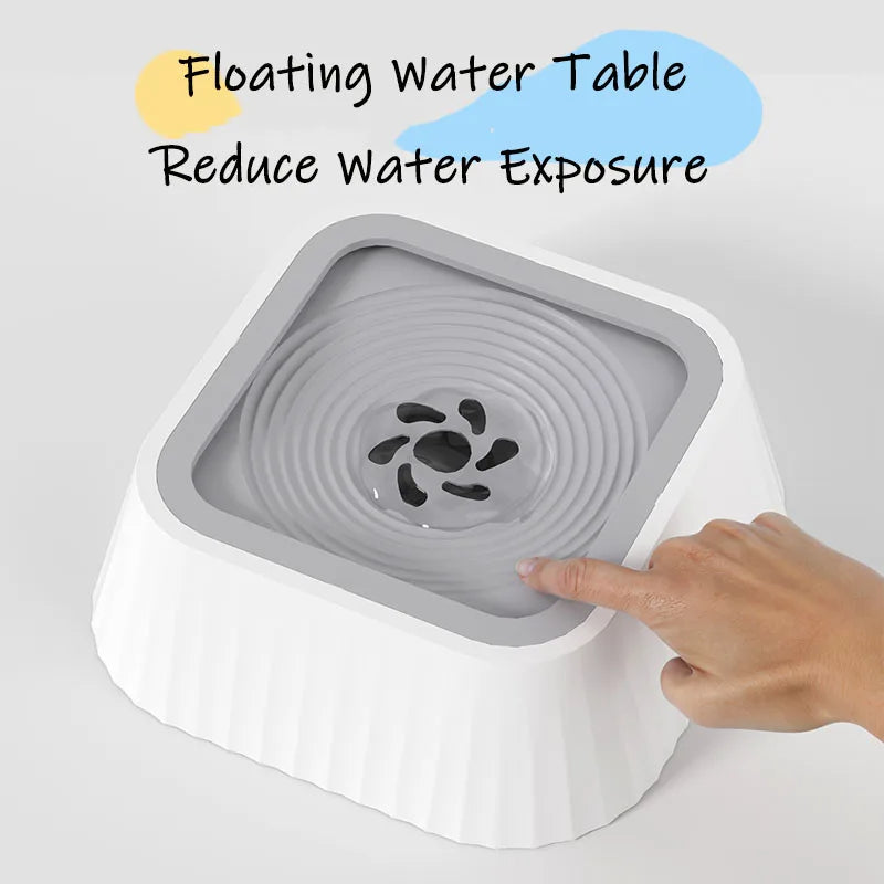 KFX-7722941 Floating Pet Water Bowl with Anti-Tip Design and Large Capacity for Dogs and Cats