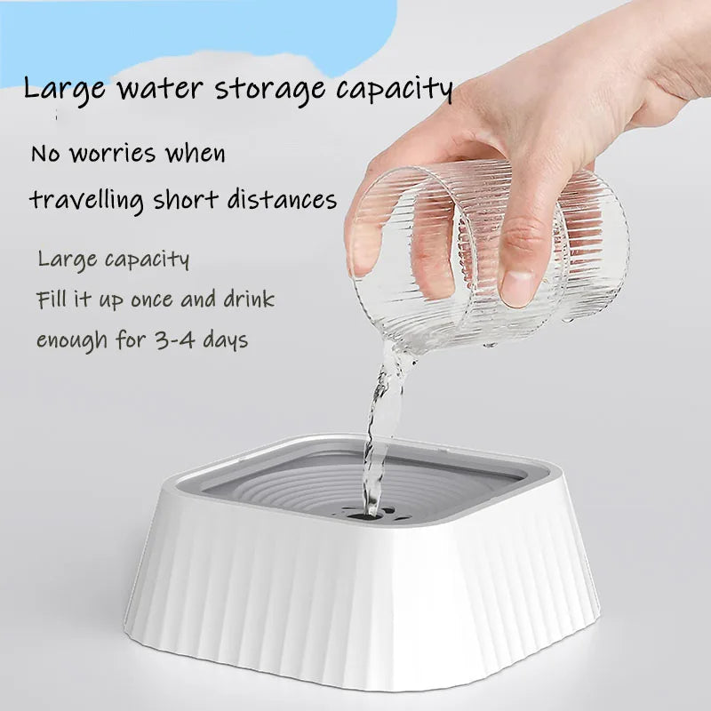KFX-7722941 Floating Pet Water Bowl with Anti-Tip Design and Large Capacity for Dogs and Cats