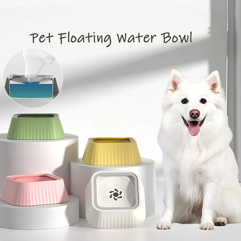 KFX-7722941 Floating Pet Water Bowl with Anti-Tip Design and Large Capacity for Dogs and Cats