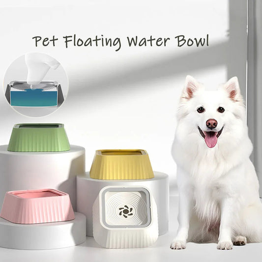 KFX-7722941 Floating Pet Water Bowl with Anti-Tip Design and Large Capacity for Dogs and Cats
