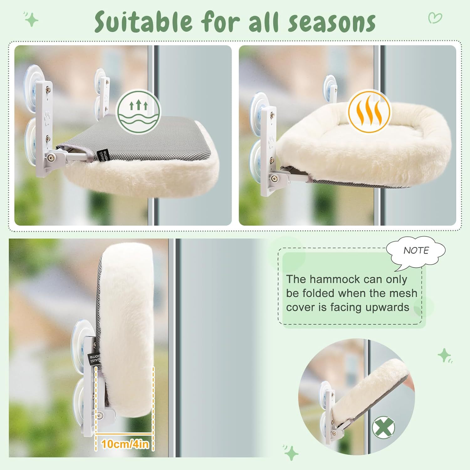 KFX-7726781 Cat Nest with Sun Glass Hanging Sucker - Three Sizes Available in White and Gray