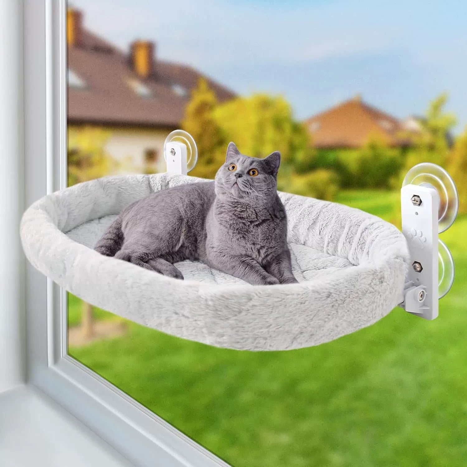 KFX-7726781 Cat Nest with Sun Glass Hanging Sucker - Three Sizes Available in White and Gray
