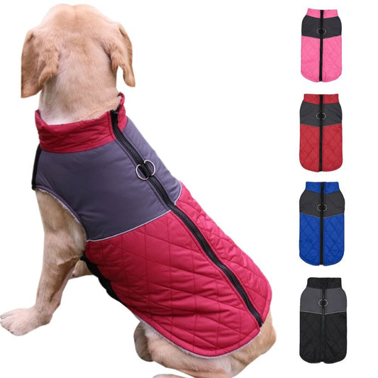 KFX-7727165 Waterproof Autumn and Winter Dog Clothes in Burgundy, Black, Pink, and Blue - Cozy Pet Apparel for All Sizes