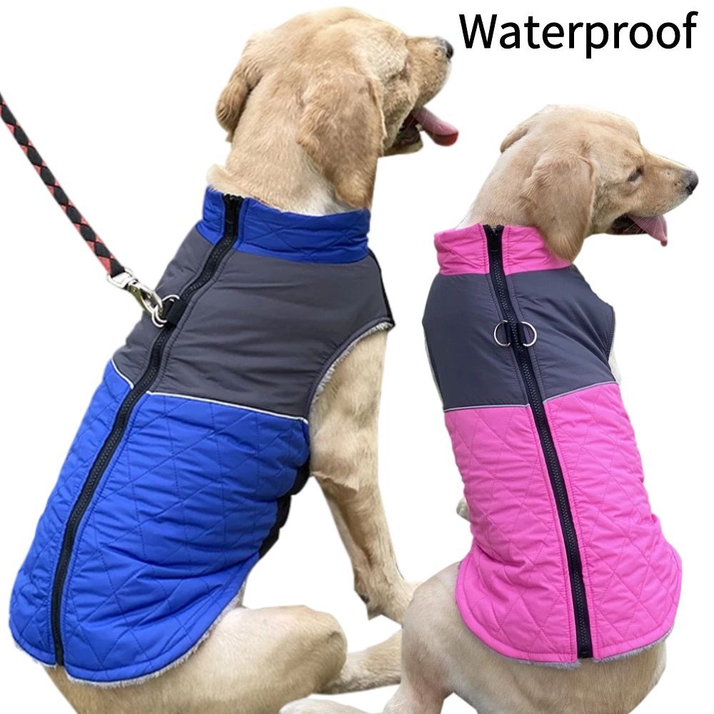 KFX-7727165 Waterproof Autumn and Winter Dog Clothes in Burgundy, Black, Pink, and Blue - Cozy Pet Apparel for All Sizes