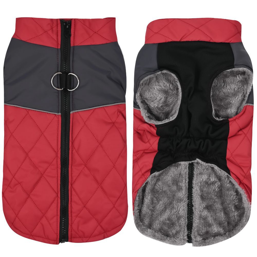 KFX-7727165 Waterproof Autumn and Winter Dog Clothes in Burgundy, Black, Pink, and Blue - Cozy Pet Apparel for All Sizes