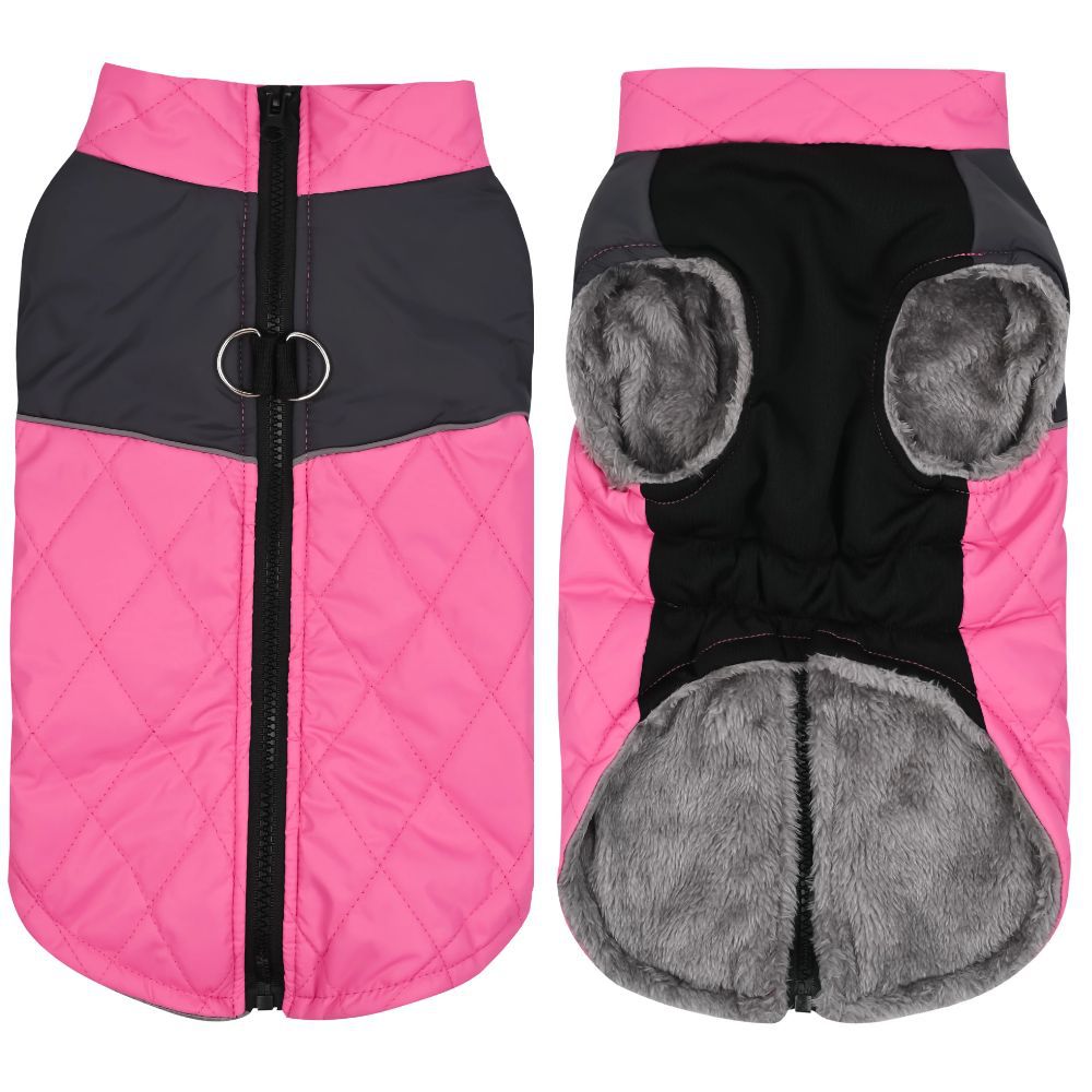 KFX-7727165 Waterproof Autumn and Winter Dog Clothes in Burgundy, Black, Pink, and Blue - Cozy Pet Apparel for All Sizes