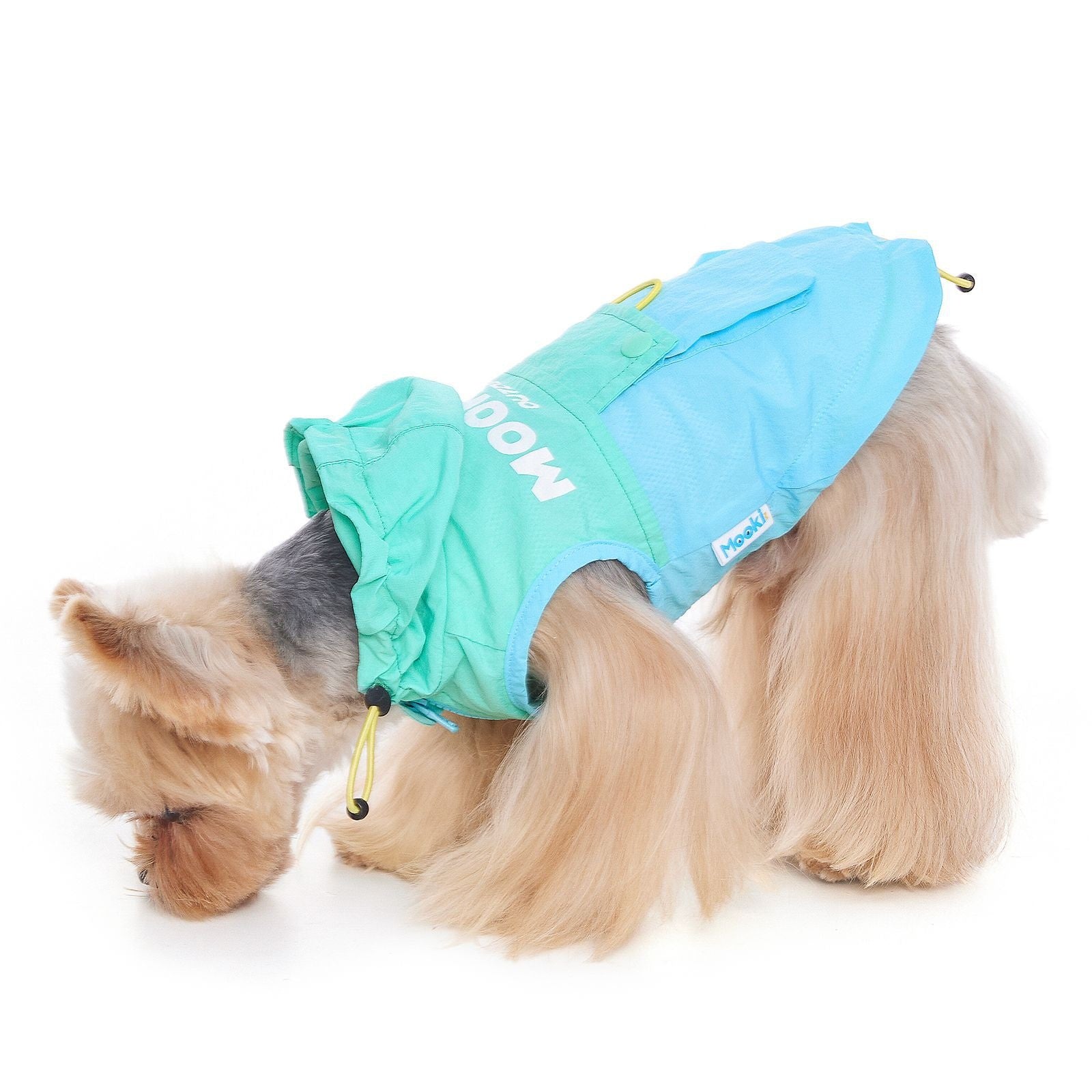 KFX-7727293 Dog Traction Vest for Small Breeds - Sun Protection Clothing for Bichon and Schnauzer in Blue Green, 100% Nylon