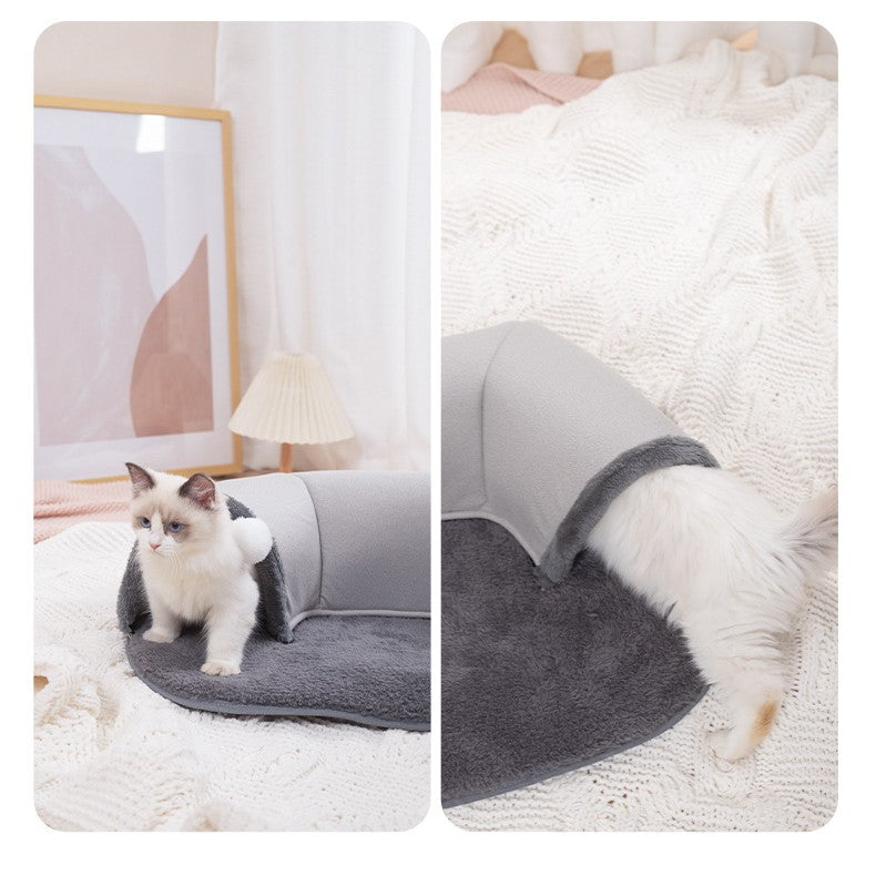 KFX-7727805 Cozy Plush Cat Tunnel - Autumn & Winter Cat Nest in Two Sizes